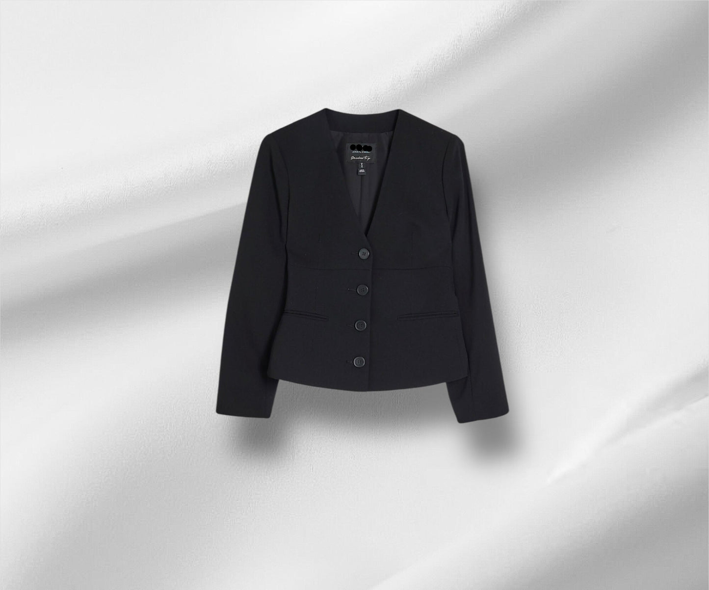 EX RI Black V - Neck Button Front Jacket