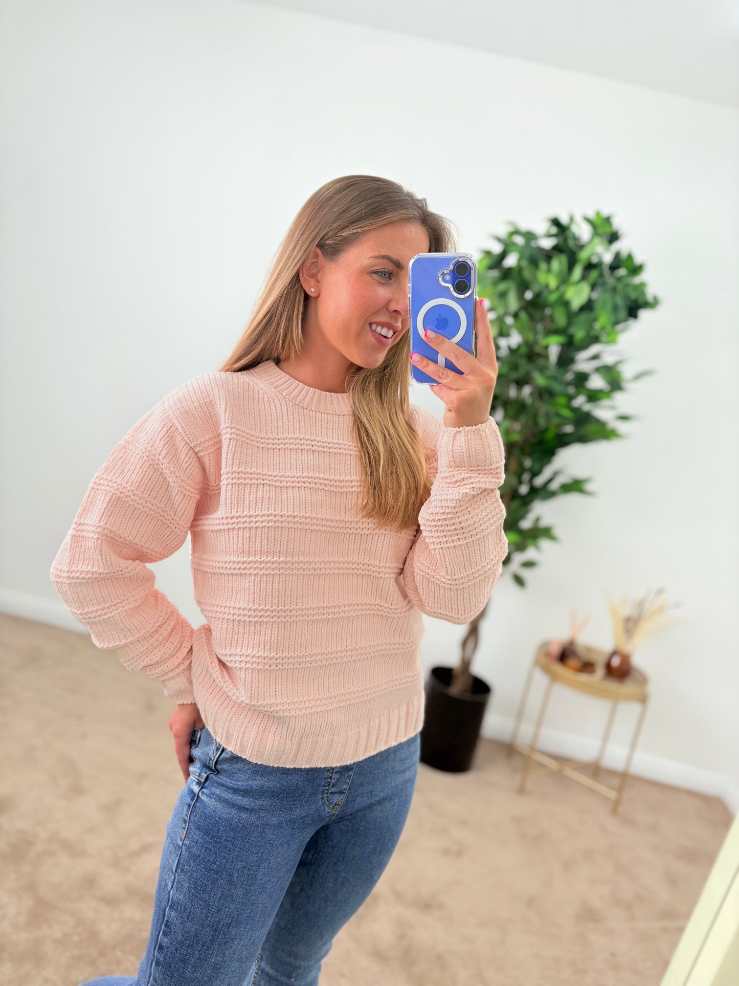 EX-M&S Chenille Knitwear Pink