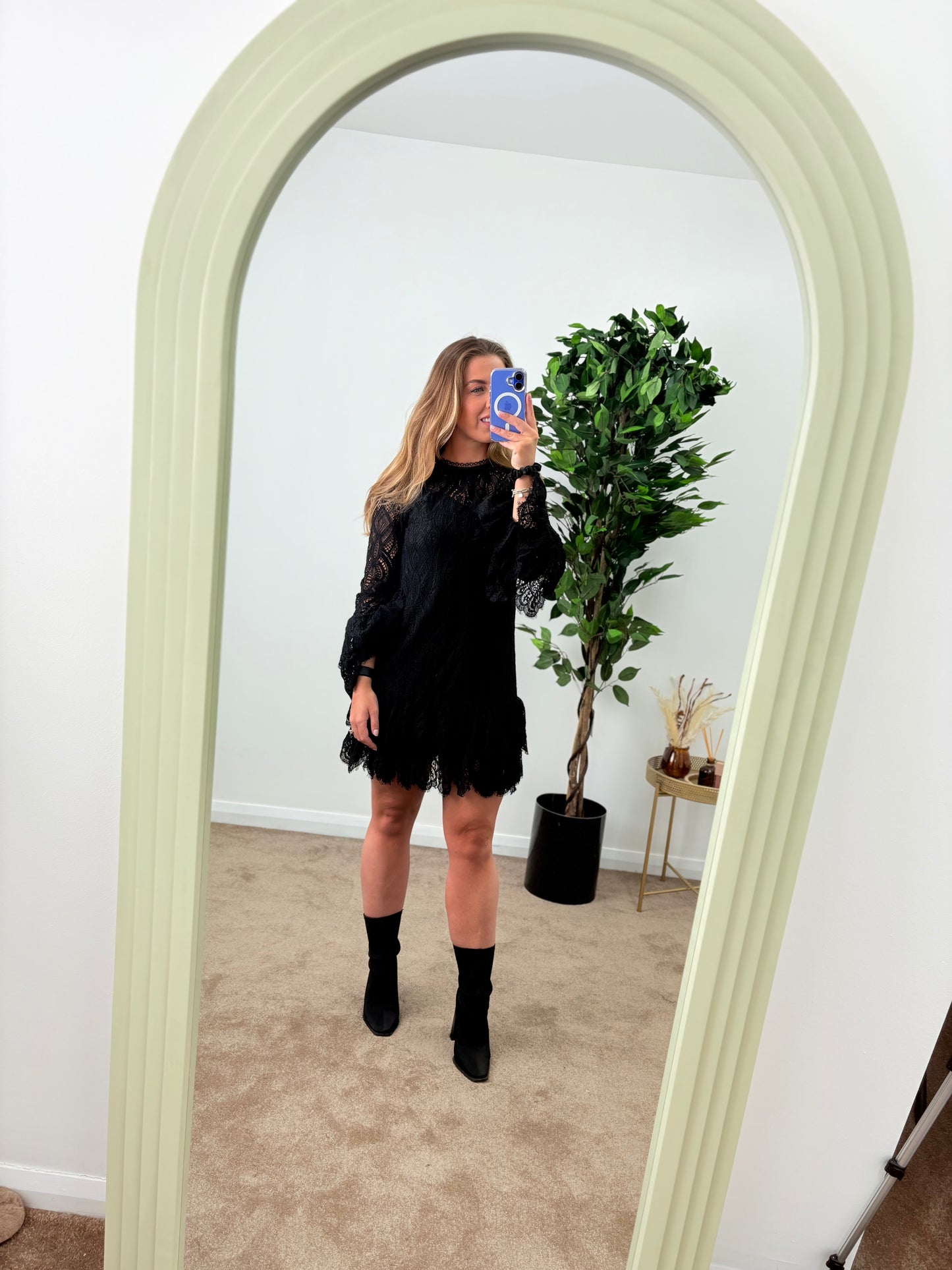 EX-R Black Lace Tunic Dress