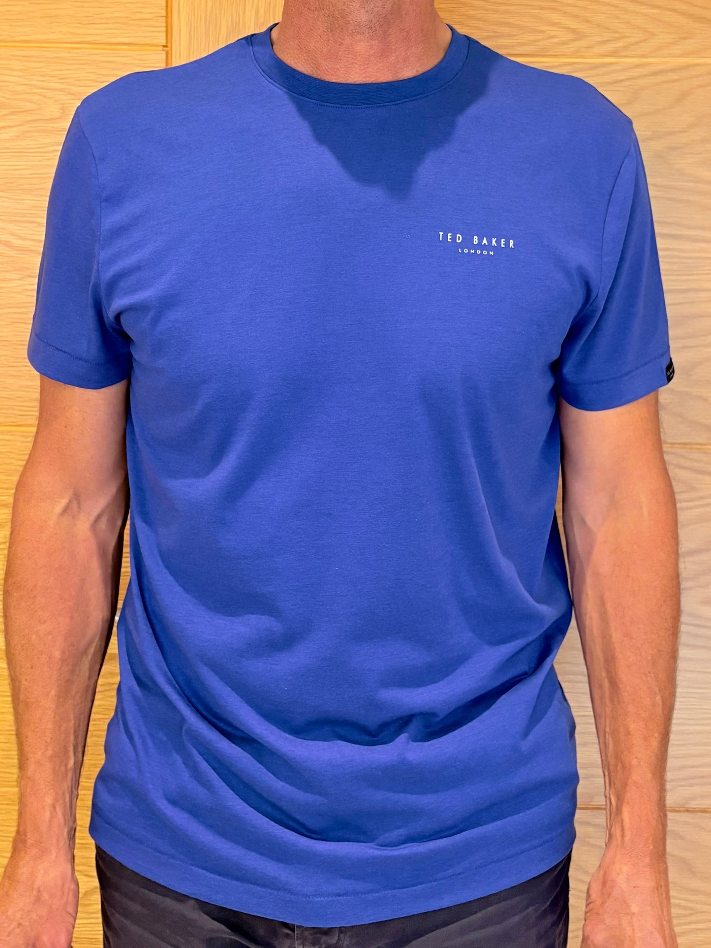 Ex Ted Baker Round Neck Mens T-Shirt Royal Blue