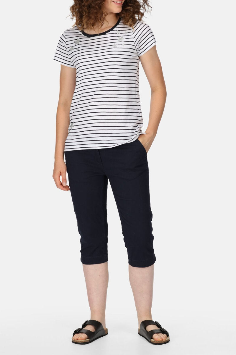 Famous Label Women's Bayla Capri Casual Trousers Navy