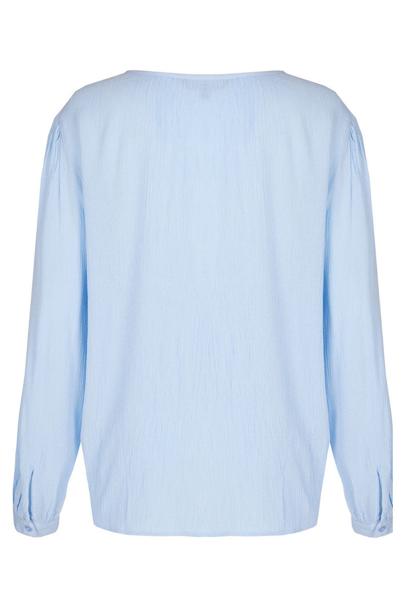 Famous Store Long Sleeve Pintuck Sky Blue Blouse