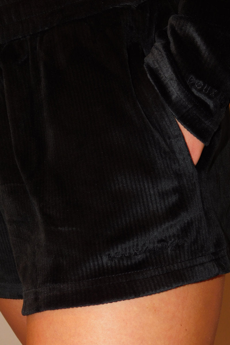 Famous Brand Velour Ribbed Cropped Top