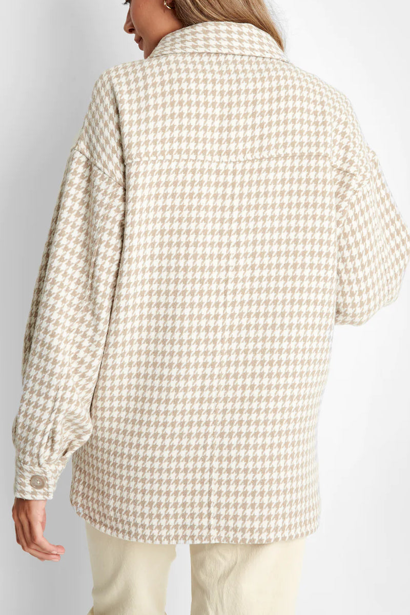 Threadbare 'Drake' Women's Beige Check Oversized Shacket