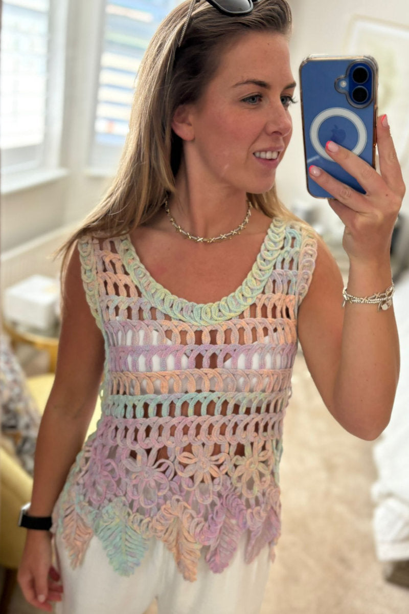 Crochet Pastel Dream Sleeveless Top