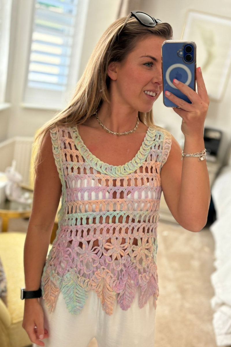 Crochet Pastel Dream Sleeveless Top