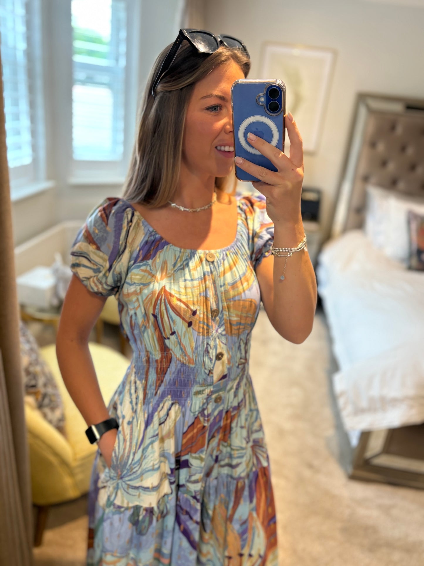 Lilic Multi Coloured Bardot Maxi Dress
