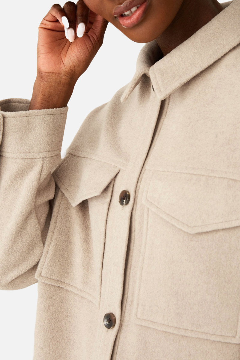 Ex Store Ladies Shacket Natural