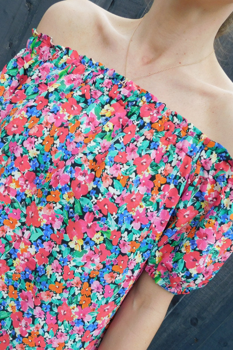 Floral Print Bardot Top