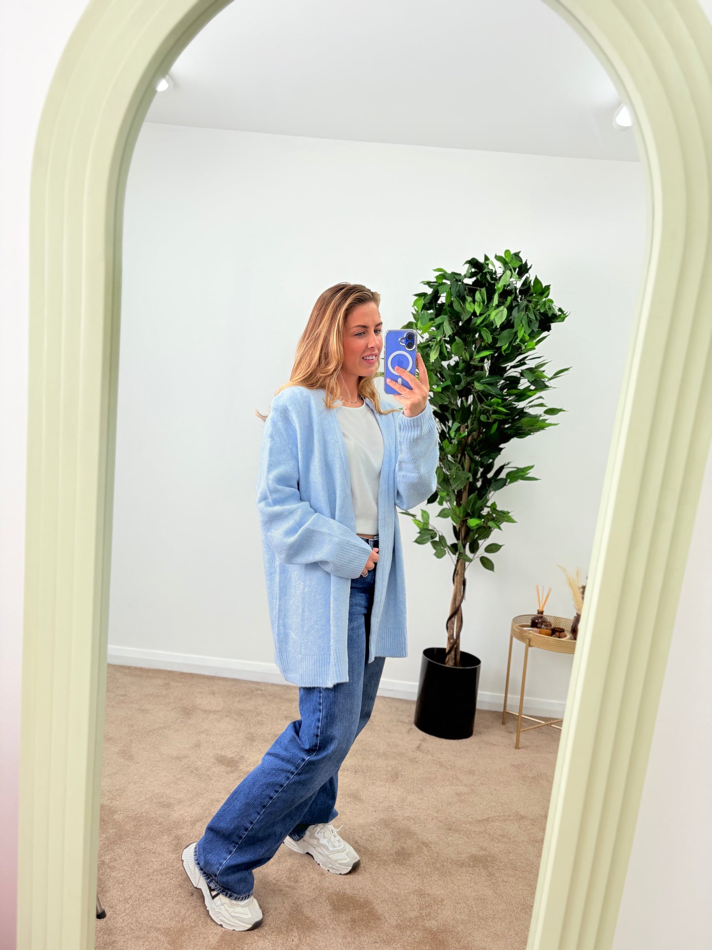 EX-F&F Edge To Edge Blue Cardigan