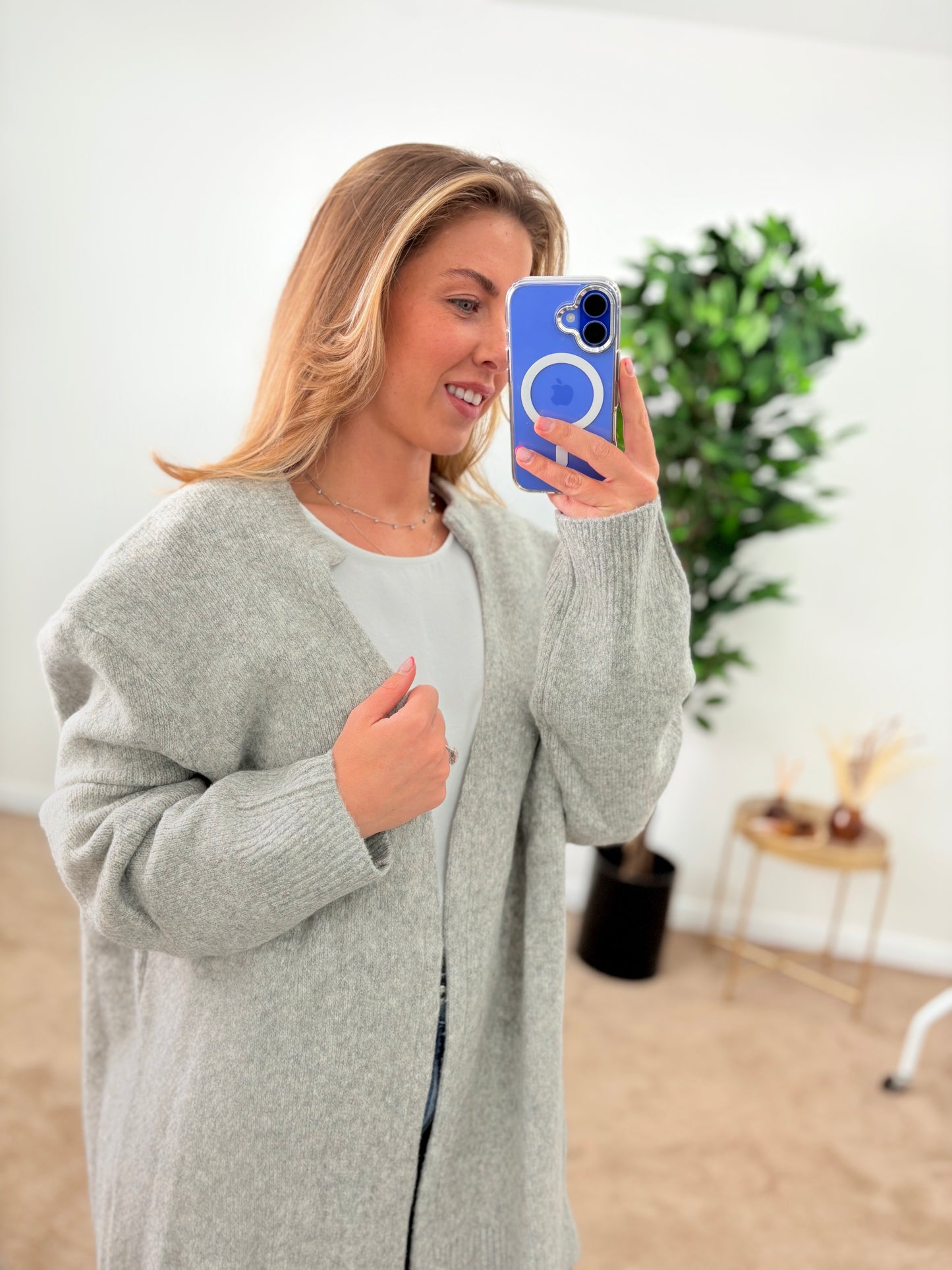 EX-F&F Oversized Edge To Edge Grey Cardigan