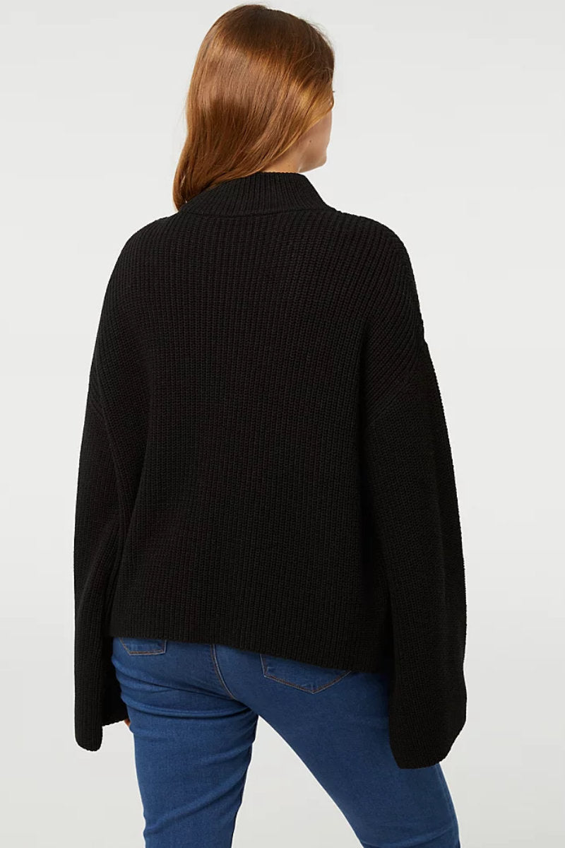 Supermarket Label Flare Knit Jumper Black