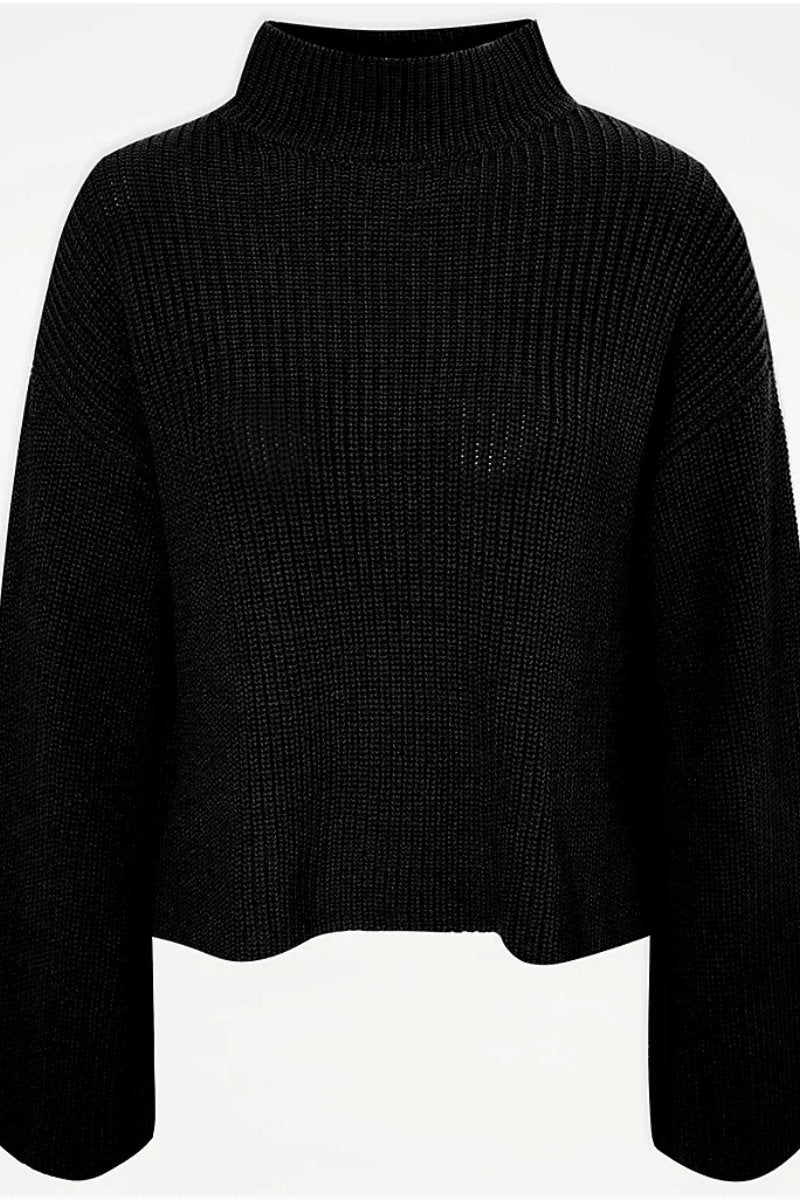 Supermarket Label Flare Knit Jumper Black