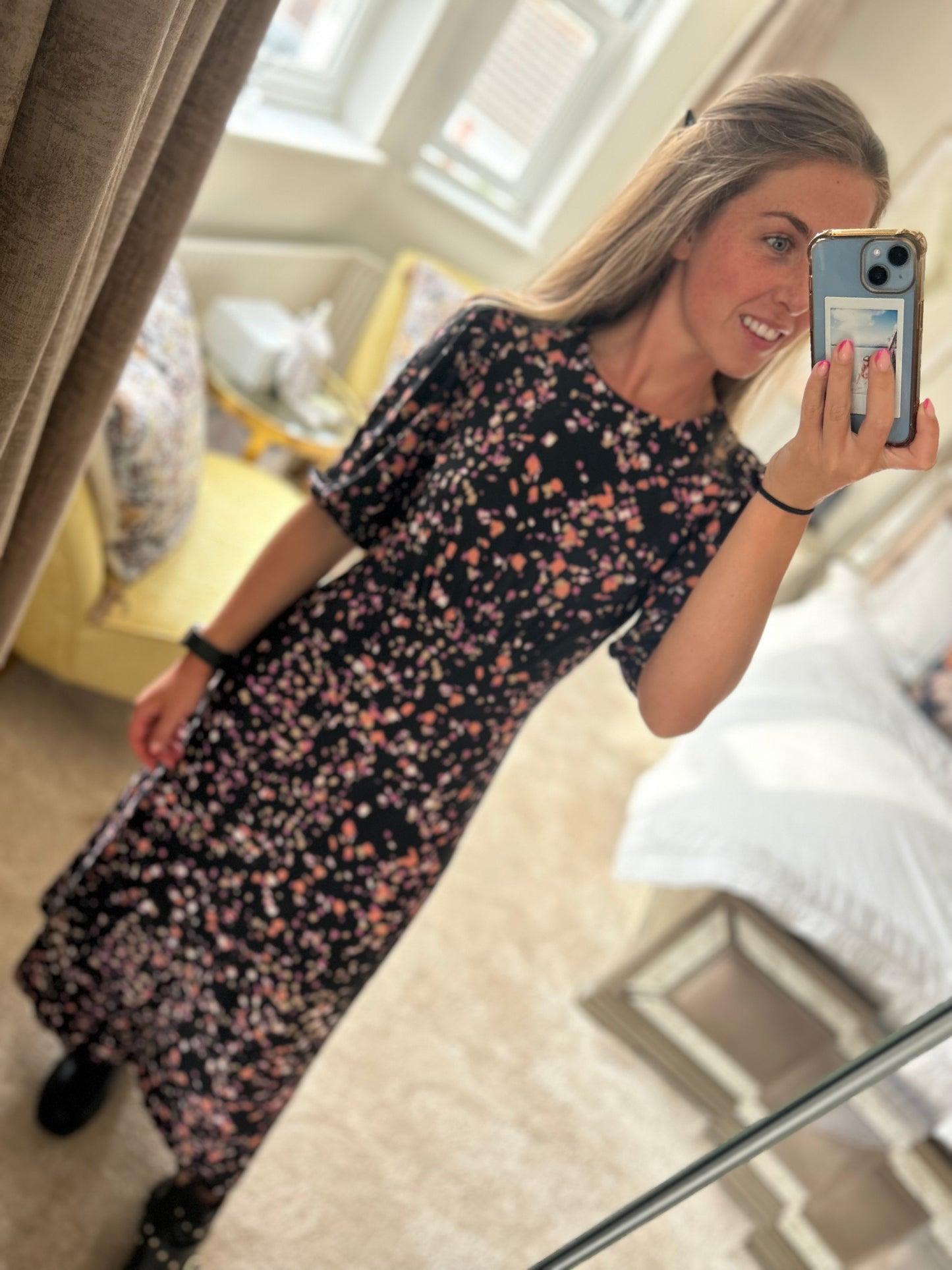 Super Soft Black Printed Dress