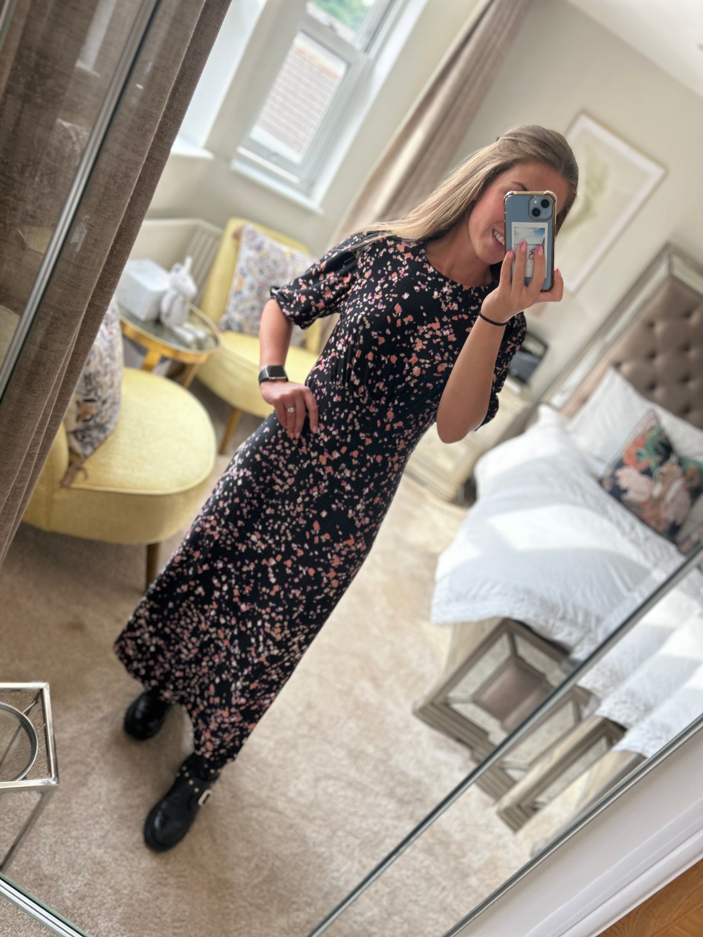 Super Soft Black Printed Dress