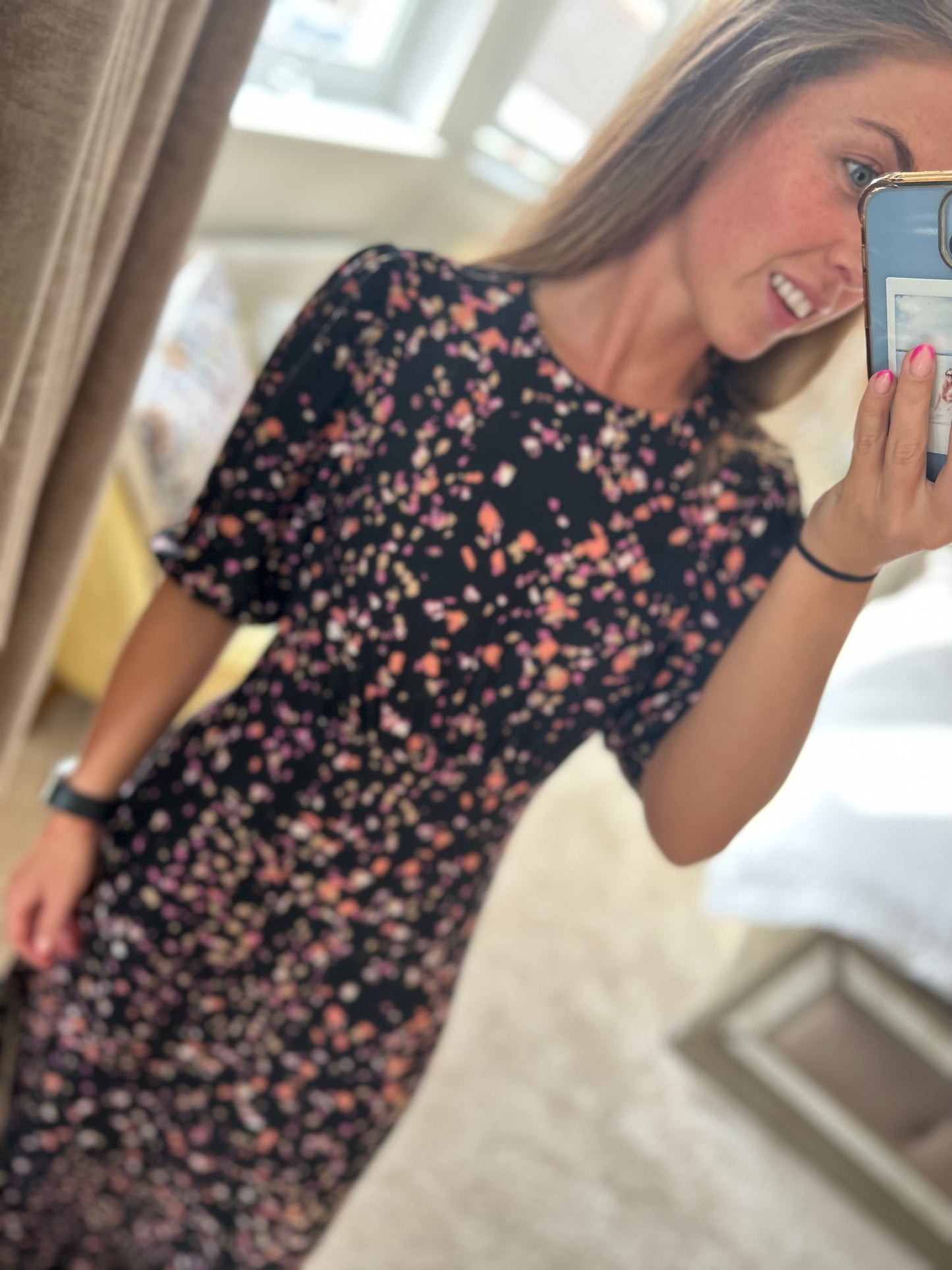 Super Soft Black Printed Dress