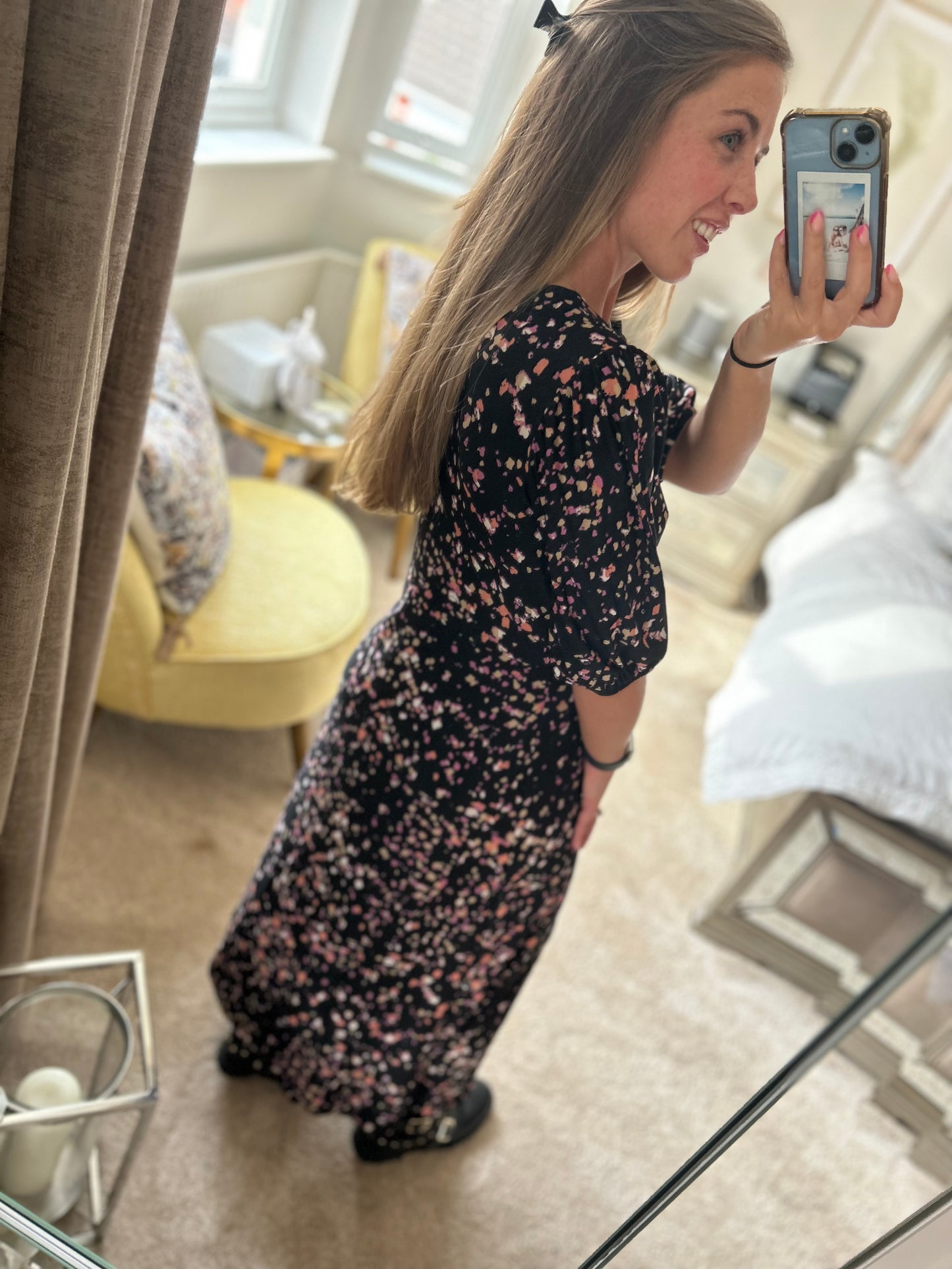 Super Soft Black Printed Dress