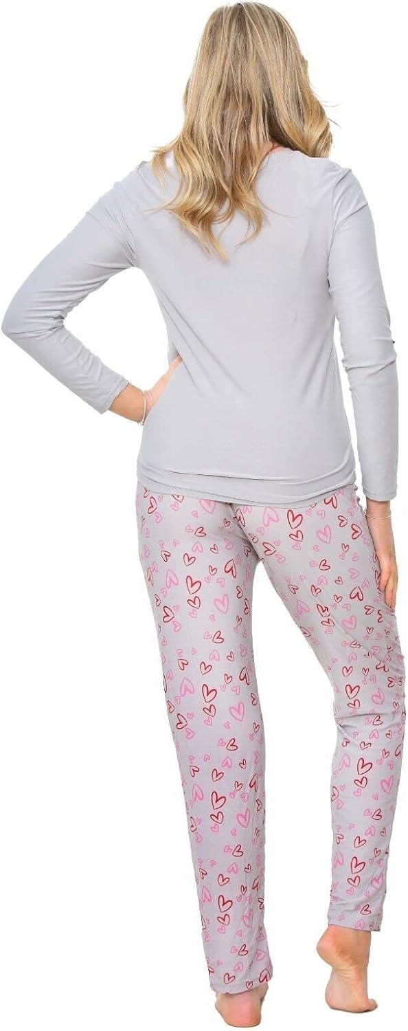 Ladies Love Print Long Sleeve Pyjama Set