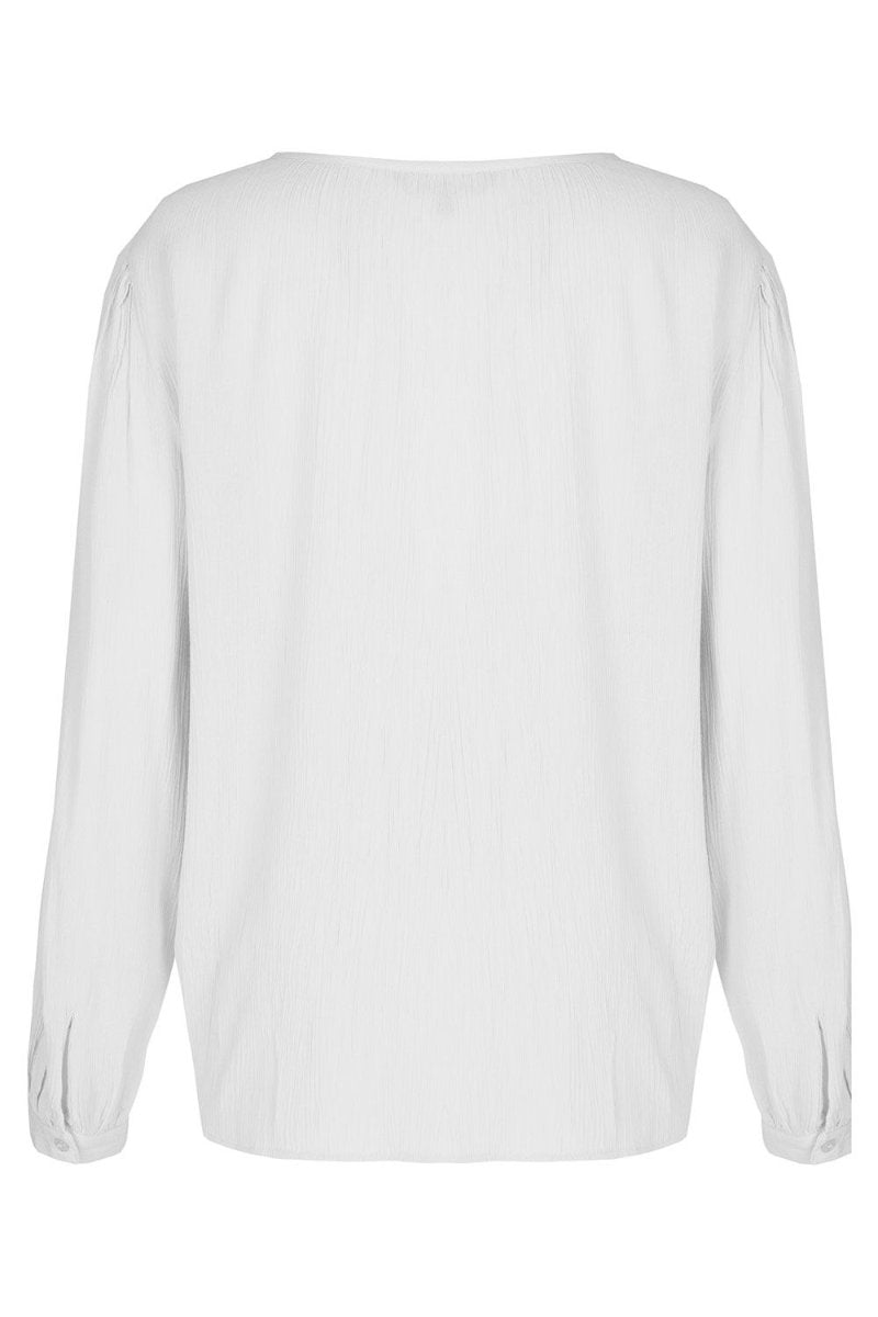 Famous Store Long Sleeve Pintuck Ivory Blouse