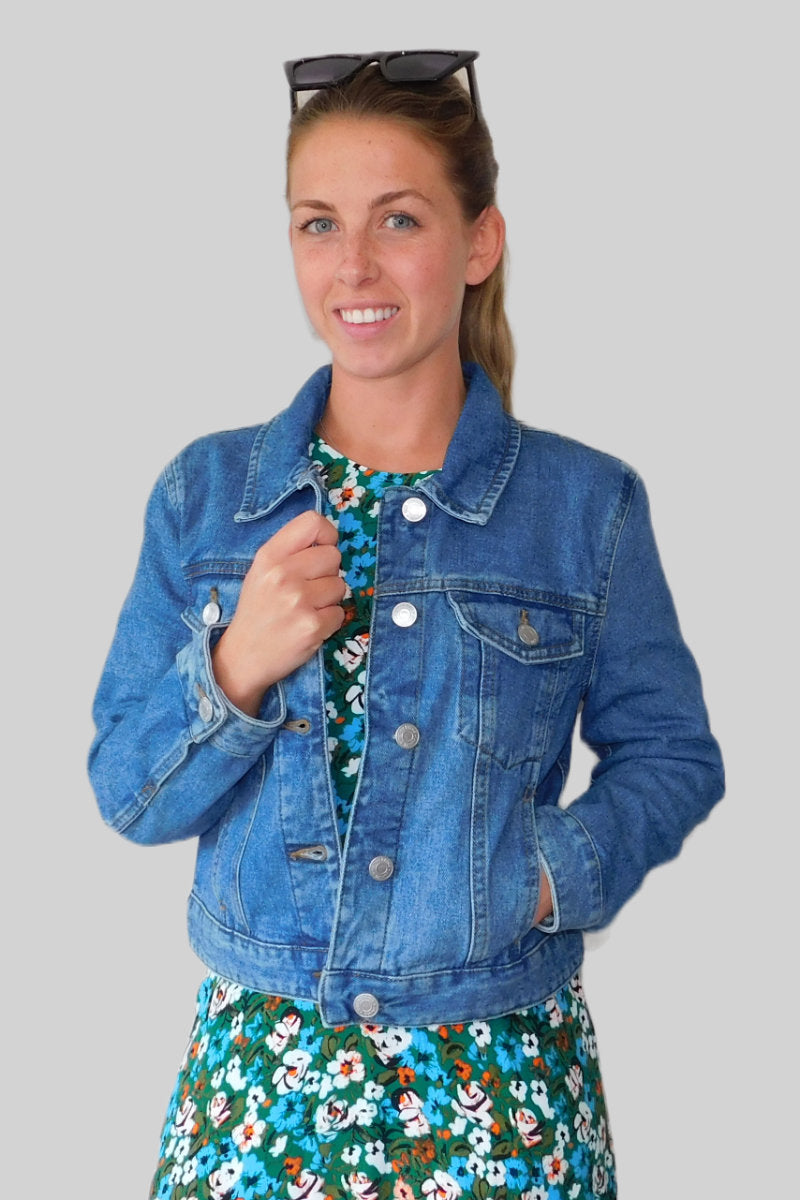 Famous Store Crop Cropped Denim Jacket