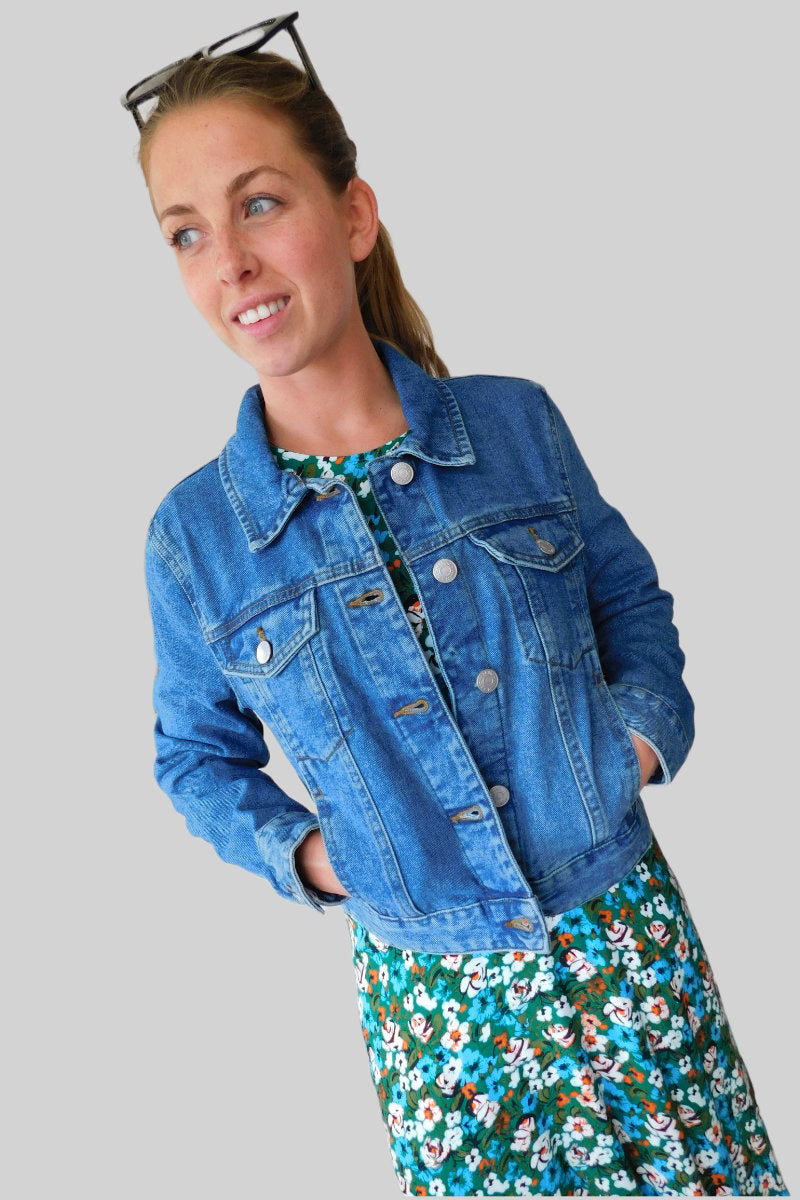 Famous Store Crop Cropped Denim Jacket