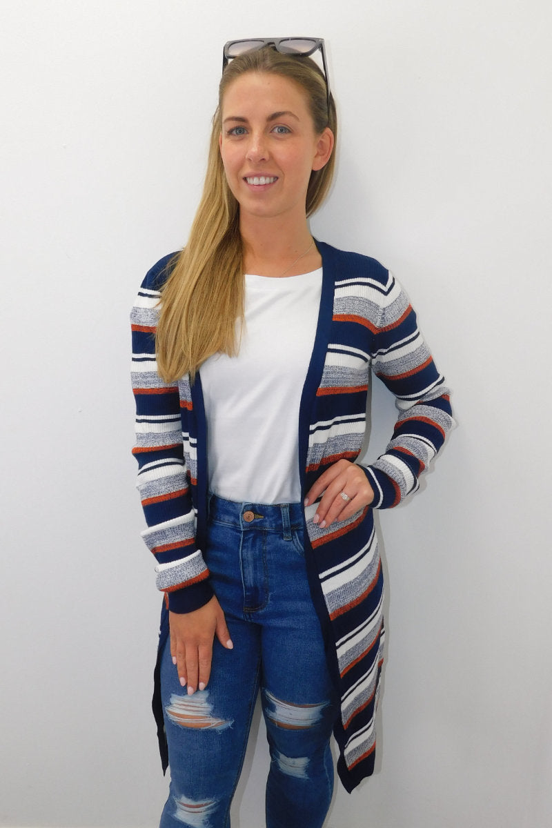 Ex Matalan Navy Striped Cardigan