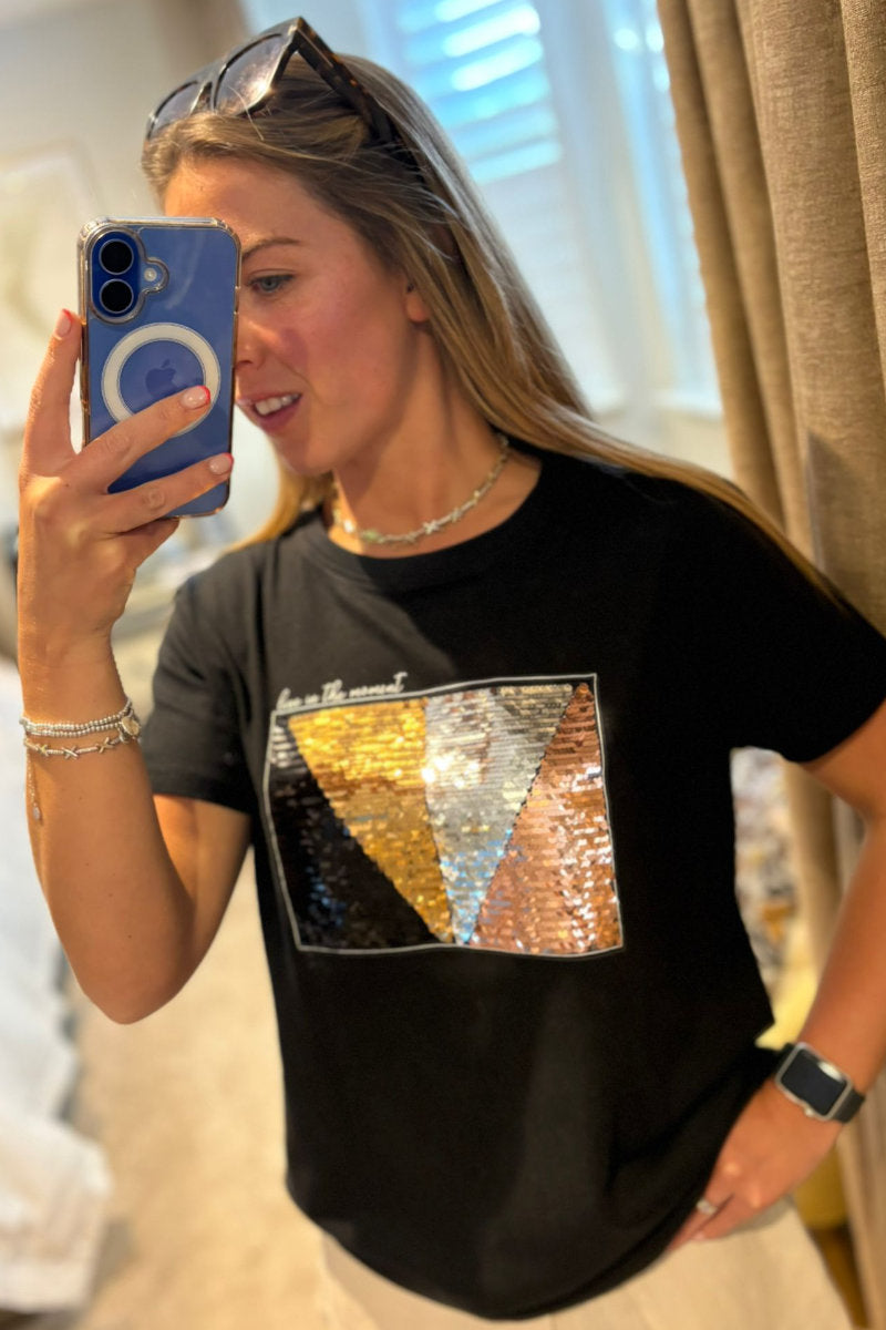 Paramour Sequin Live In The Moment T-Shirt - Multiple Colours