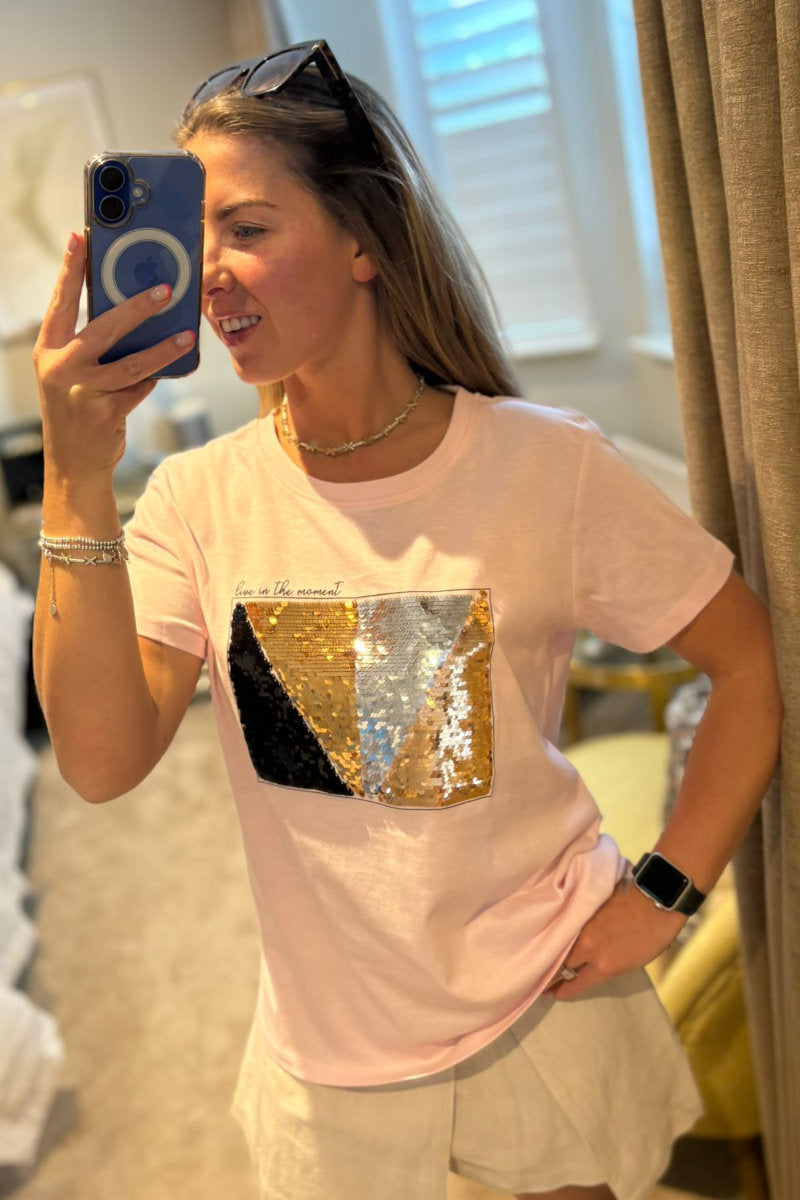 Paramour Sequin Live In The Moment T-Shirt - Multiple Colours