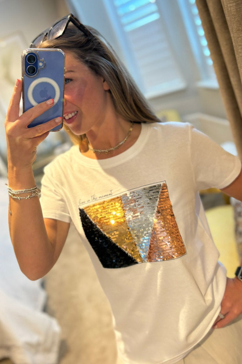 Paramour Sequin Live In The Moment T-Shirt - Multiple Colours