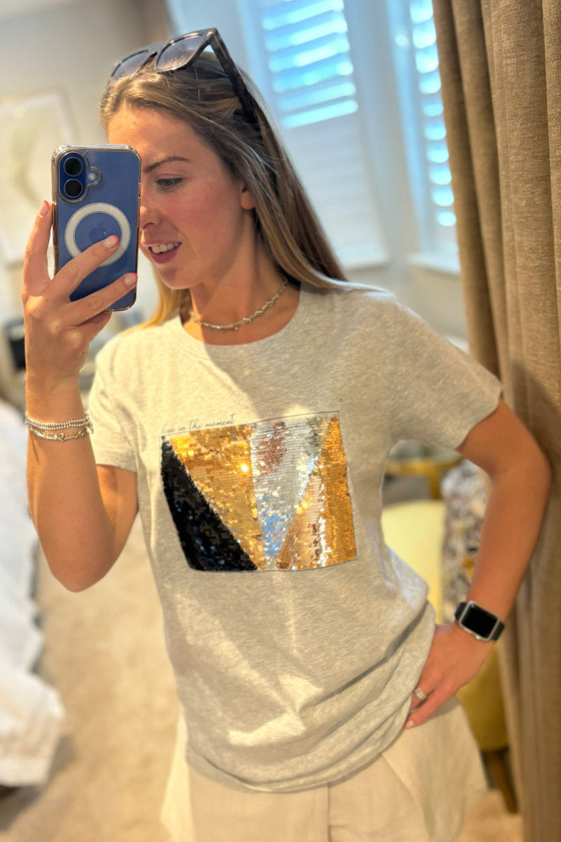 Paramour Sequin Live In The Moment T-Shirt - Multiple Colours
