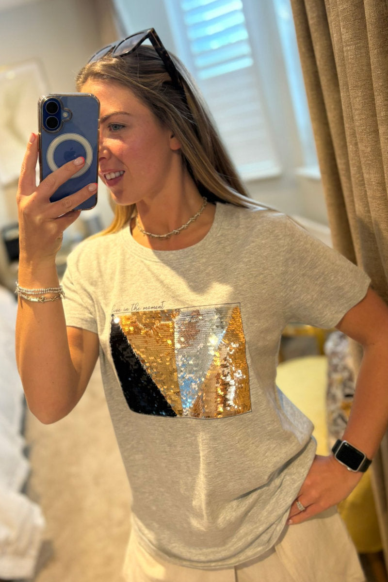 Paramour Sequin Live In The Moment T-Shirt - Multiple Colours