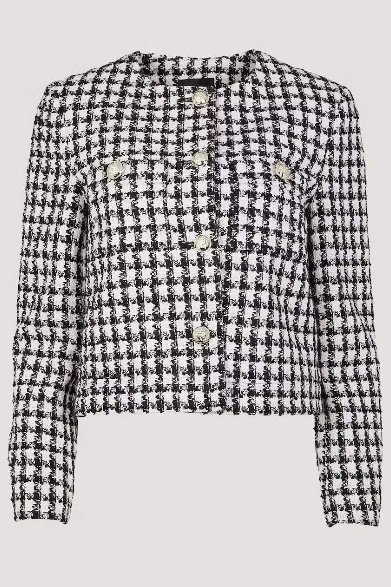 Famous Store Short Boucle Blazer Black