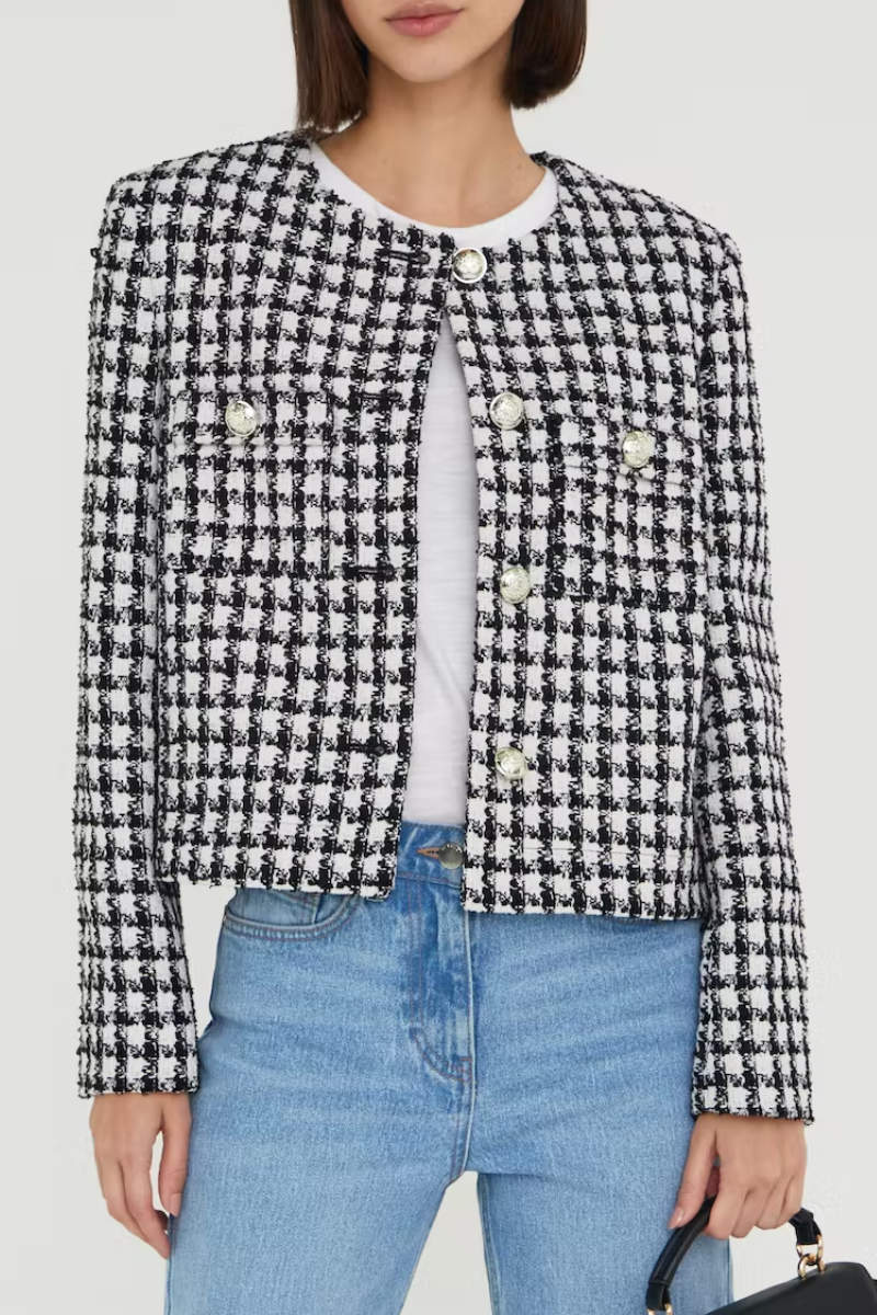 Famous Store Short Boucle Blazer Black