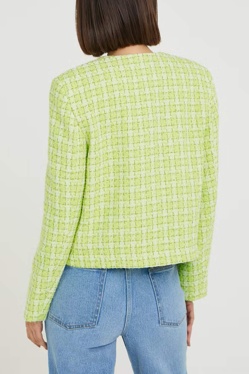 Famous Store Short Boucle Blazer Lime