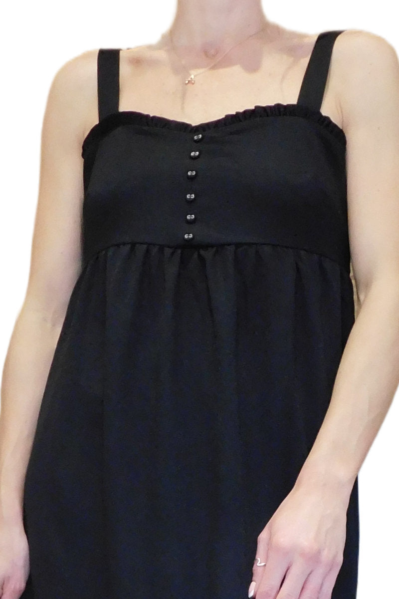 Ex-Store Pique Cami Midi Dress Black