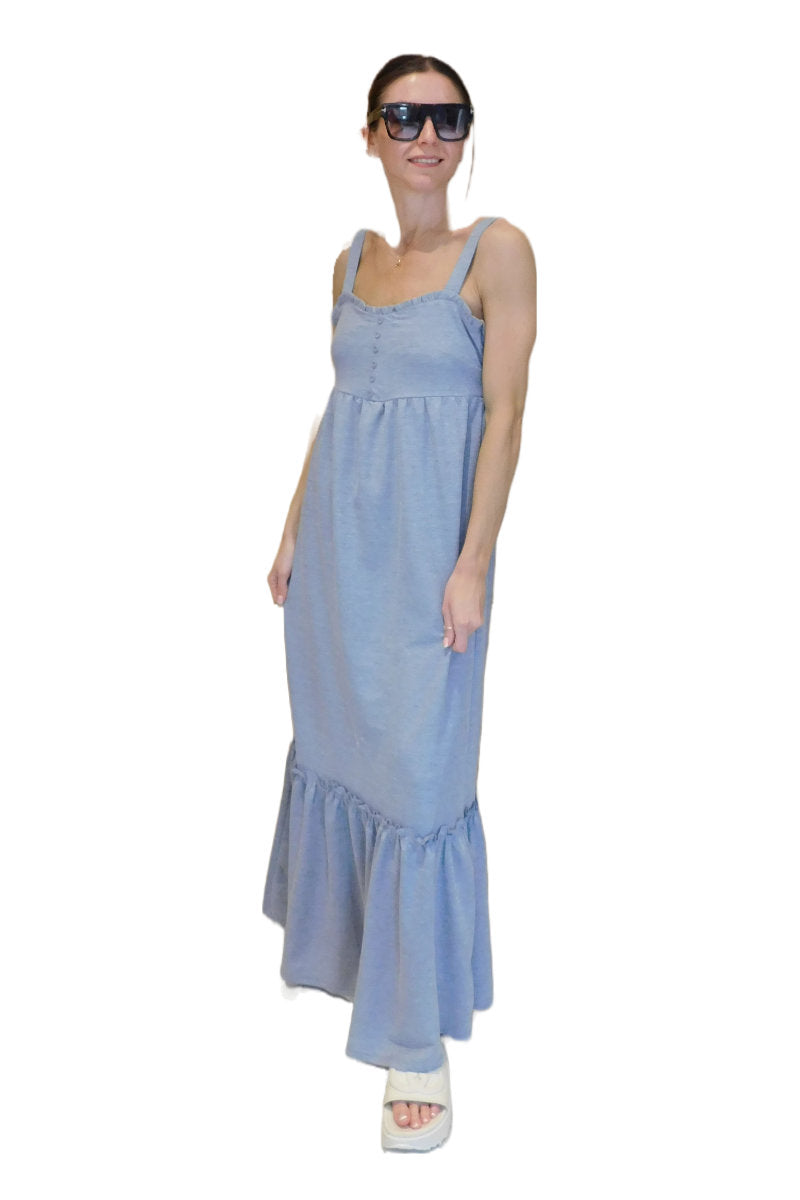 Ex-Store Pique Cami Midi Dress Blue