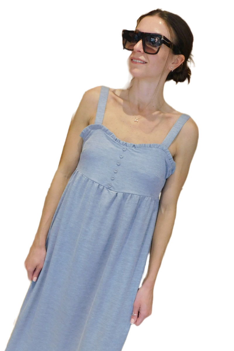 Ex-Store Pique Cami Midi Dress Blue