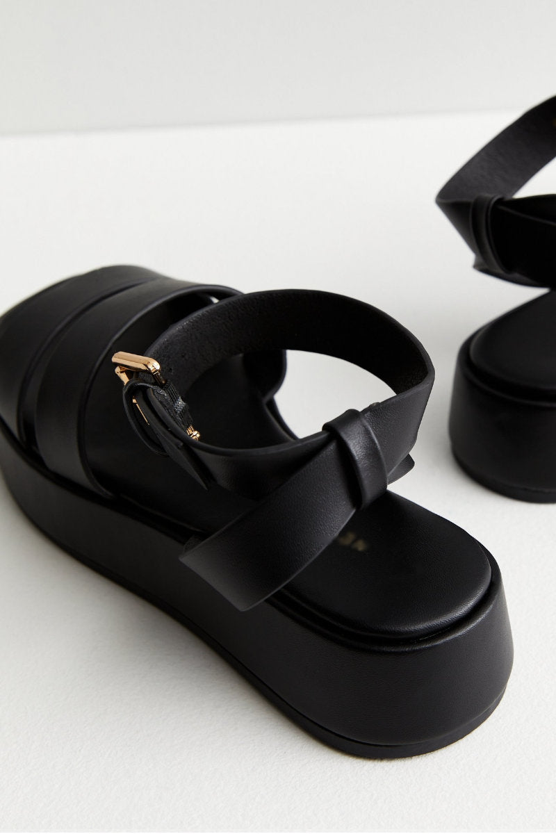 Ex Famous Store Black Gladiator Sandals