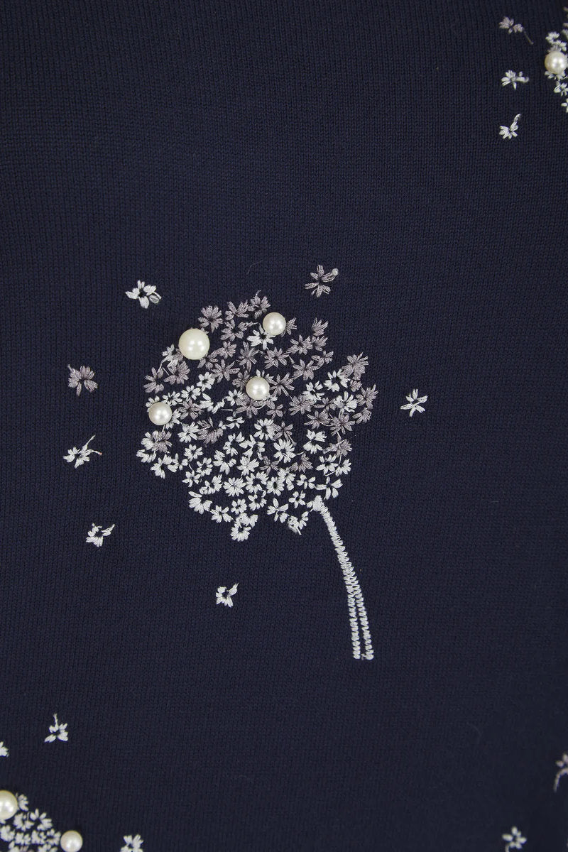 Famous Store Navy Dandelion Pearl Jumper