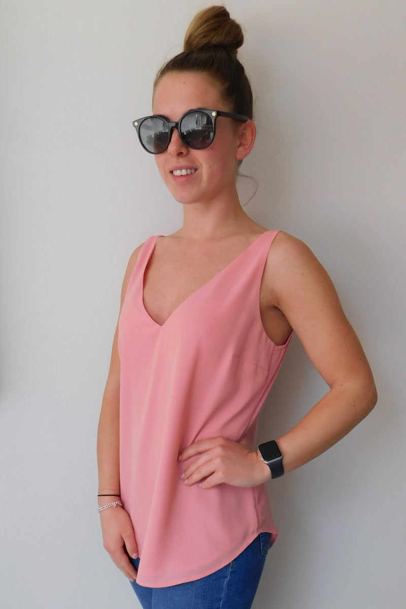 Ladies Peachy pink V-Neck Cami