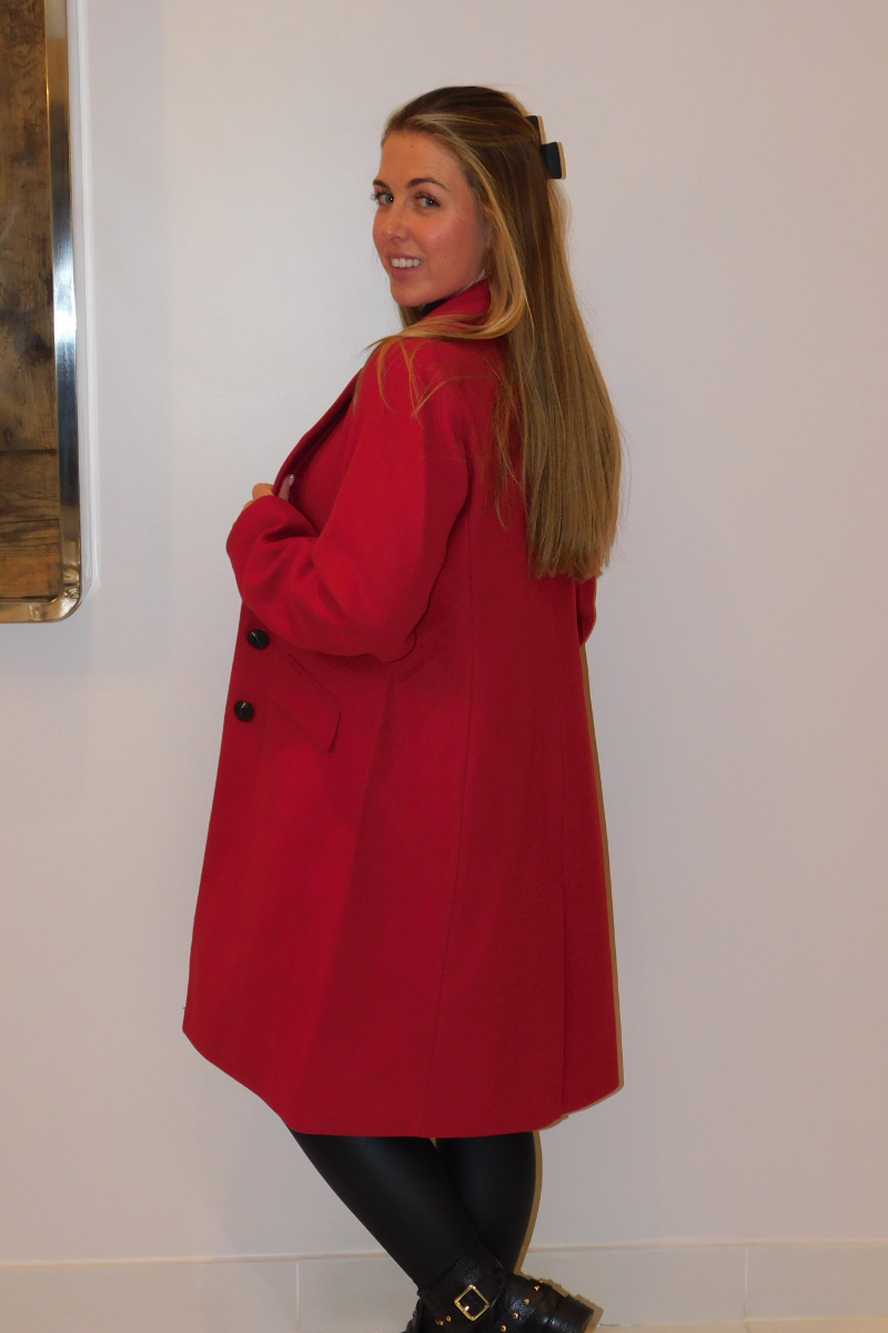Famous Store Ladies Red Longline Coat
