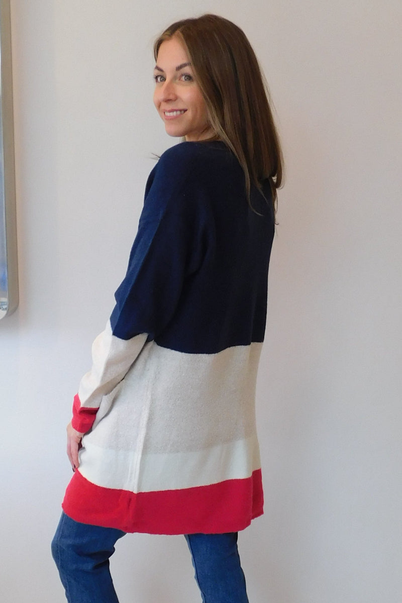 Block Colour Red Cardigan