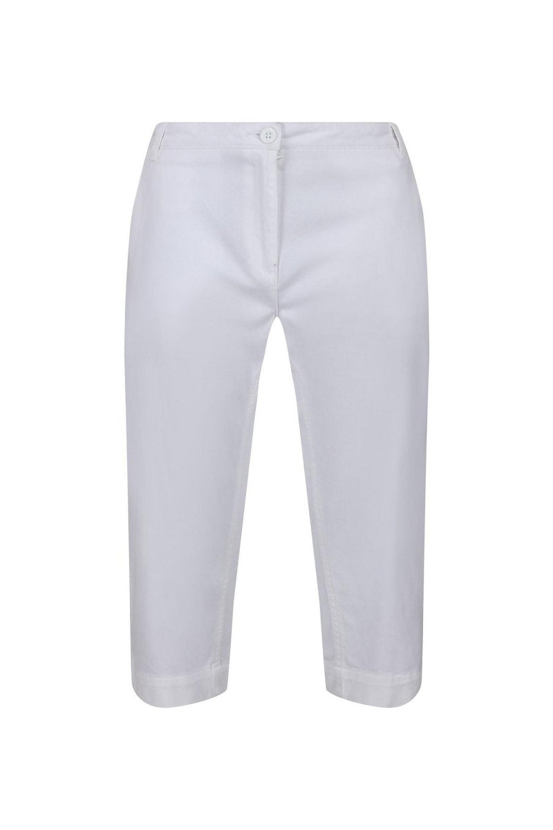 Famous Label Women's Bayla Capri Casual Trousers White