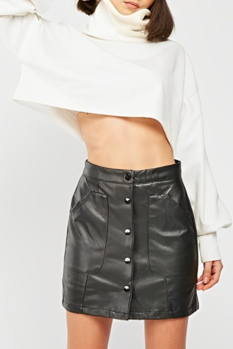 PU Leather Mini Skirt