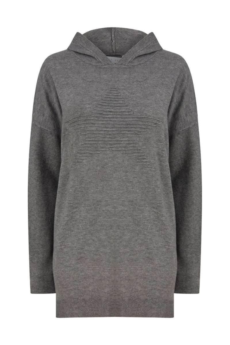 Fonteyn Star Motif Jersey Knit Lounge Set with Hood Charcoal