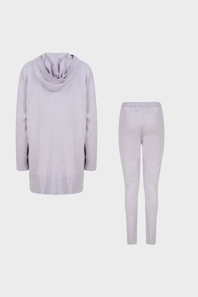 Fonteyn Star Motif Jersey Knit Lounge Set with Hood Heather