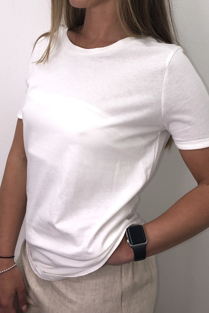 Ladies Basic White T-Shirt
