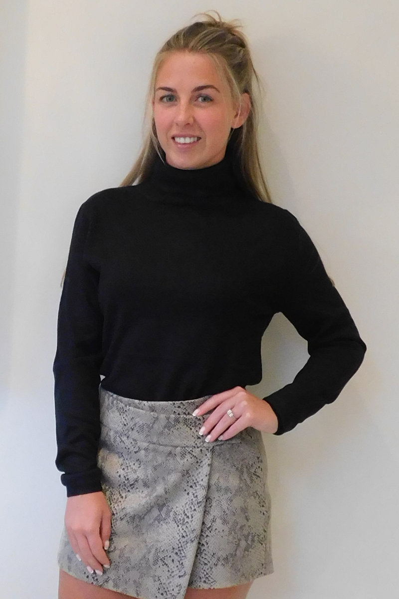 Famous Store Black Polo Neck Jumper