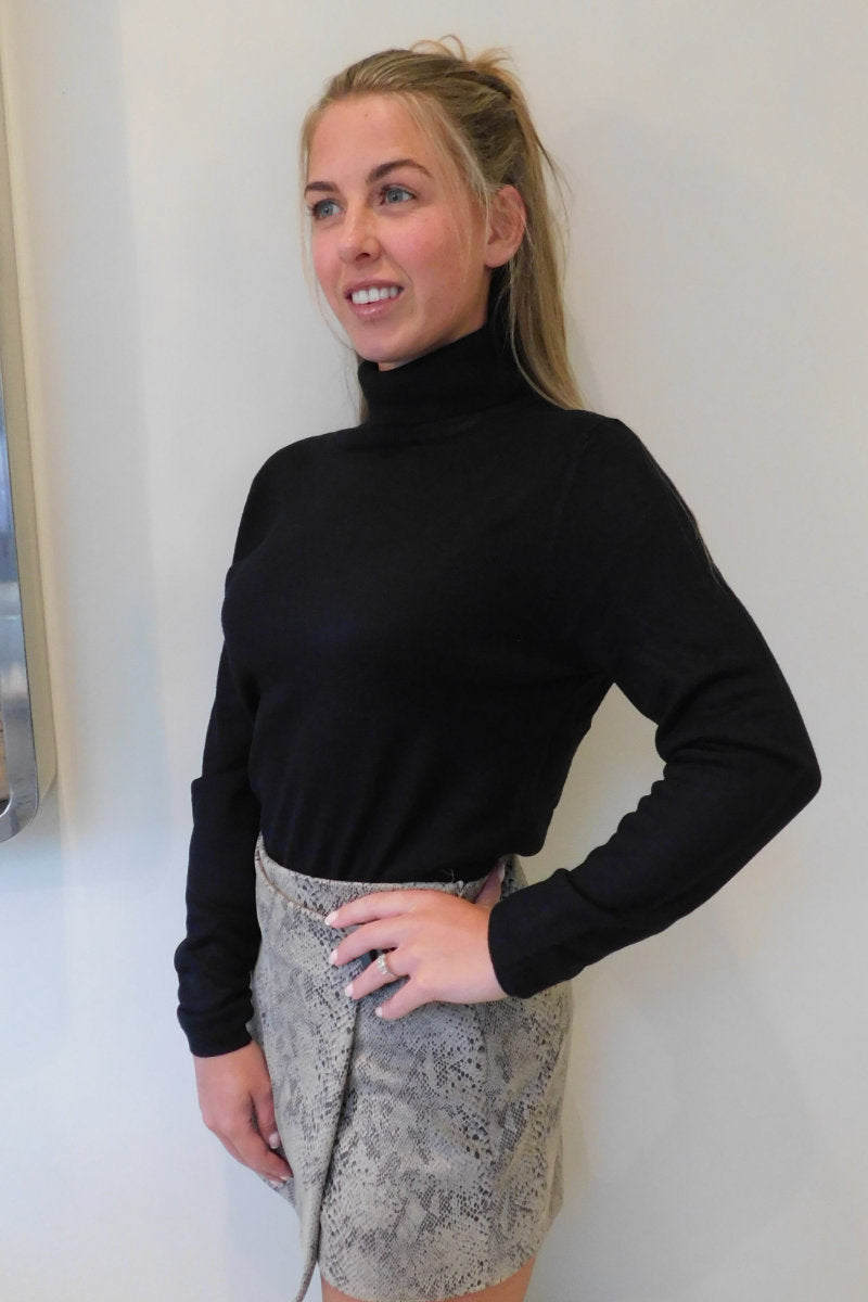 Famous Store Black Polo Neck Jumper
