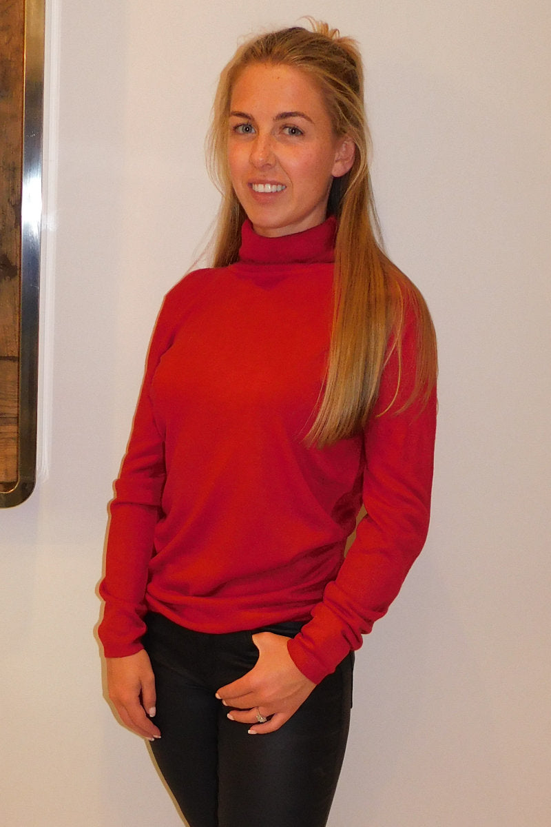 Famous Store Red Polo Neck Jumper